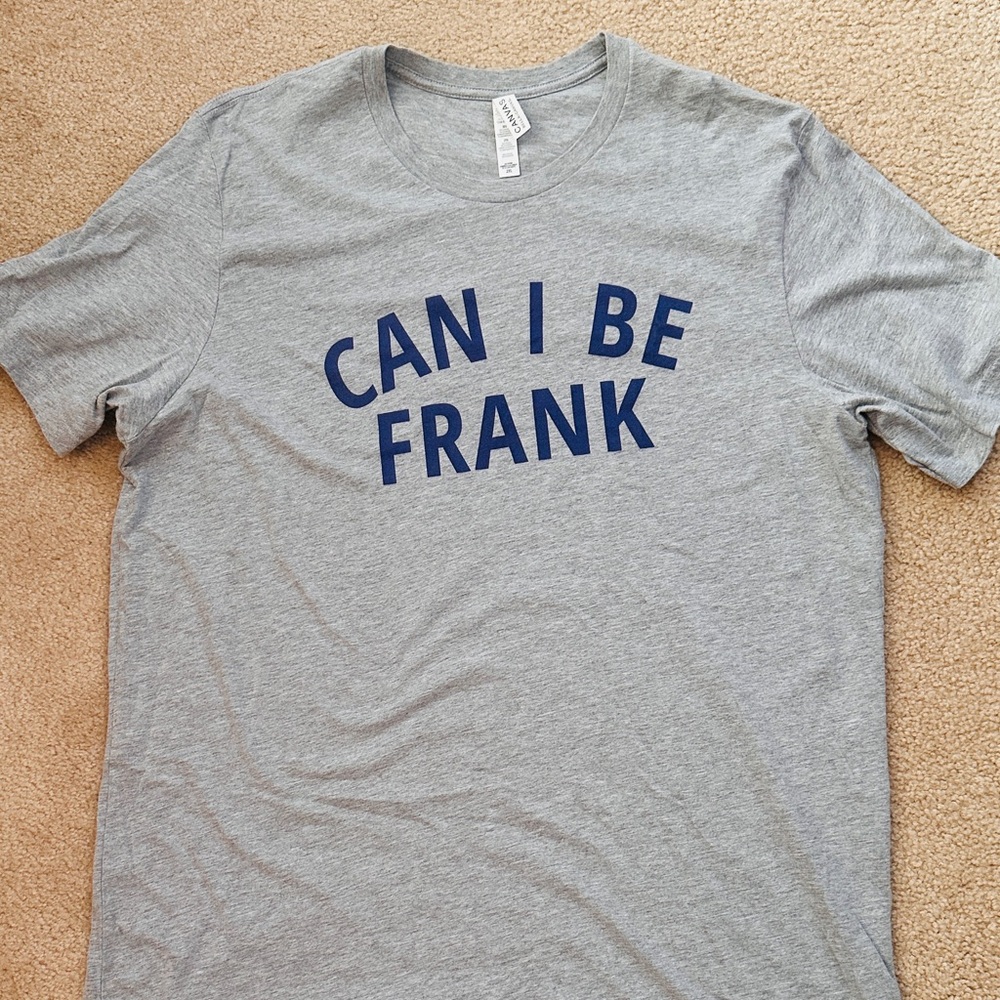 👕Three for $18 T-Shirt Sale Bella Canvas Light Gray Tee with Navy Text